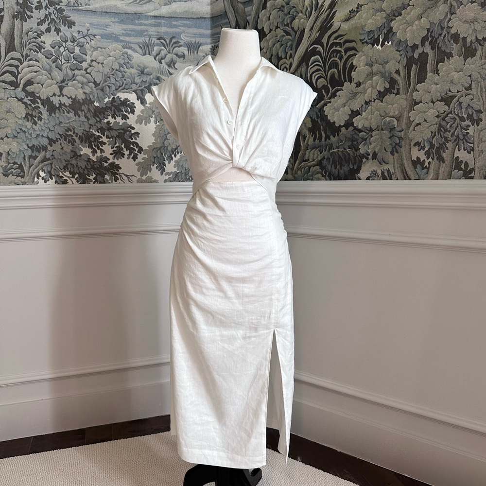 NWOT Frame collared midi dress cutout button and zip closure
